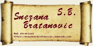 Snežana Bratanović vizit kartica